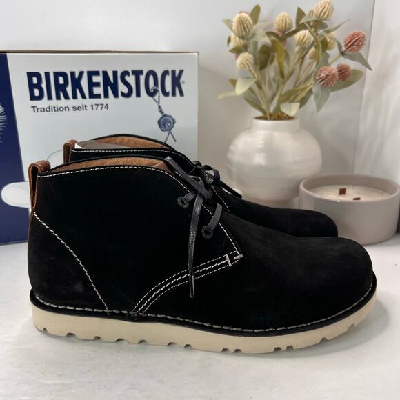 Birkenstock Harris Suede Lace Up Chukka Boots Black 0447101 Men's 10/EU 43 NWB - Picture 1 of 10